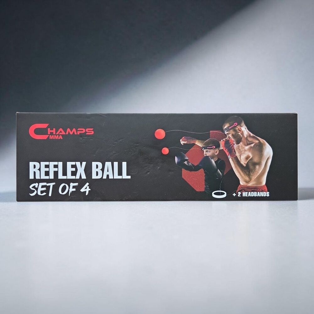 Champs MMA Reflex Ball Set of 4 with 2 Headbands – Boxing Training Reaction